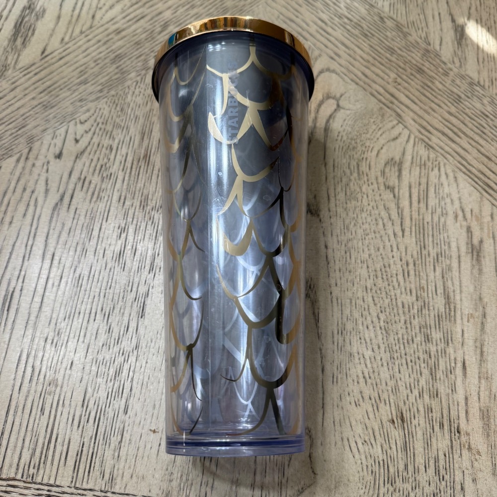 Starbucks 2016 Gold Siren Mermaid Scales Tumbler Lid 24 oz BPA Free